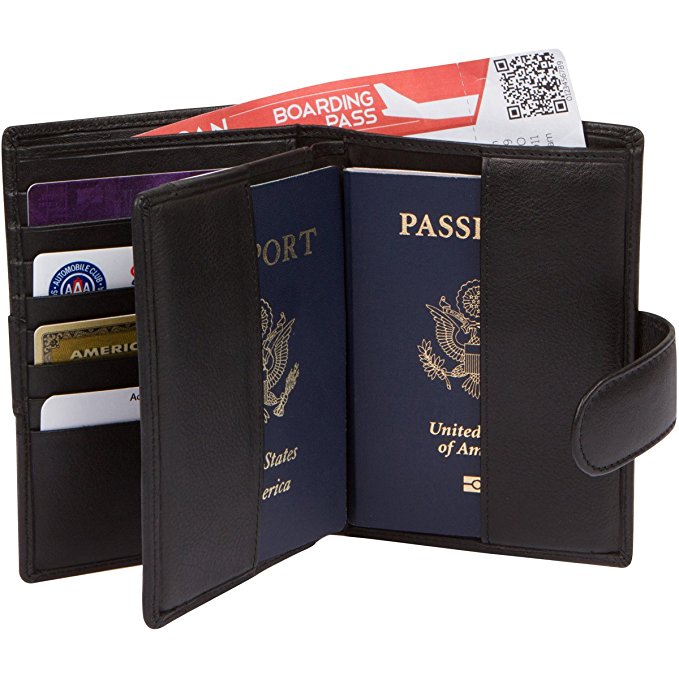 AurDo RFID Blocking Real Leather Passport Holder Cover Case /& Travel Wallet for Men /& Women