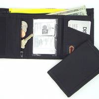 Trifold nylon Hook and Loop Wallet with Zipper Coin Pocket