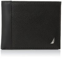 Nautica Men's black Milled Leather Passcase Wallet