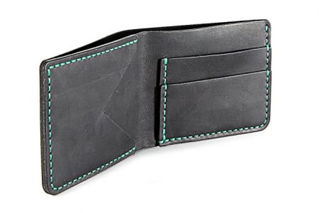 Solid Leather Goods Handmade Crazy Horse Leather Bifold Wallet