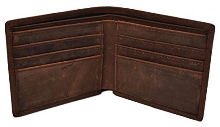 Woogwin Men’s Vintage Handmade Bifold Leather Wallet